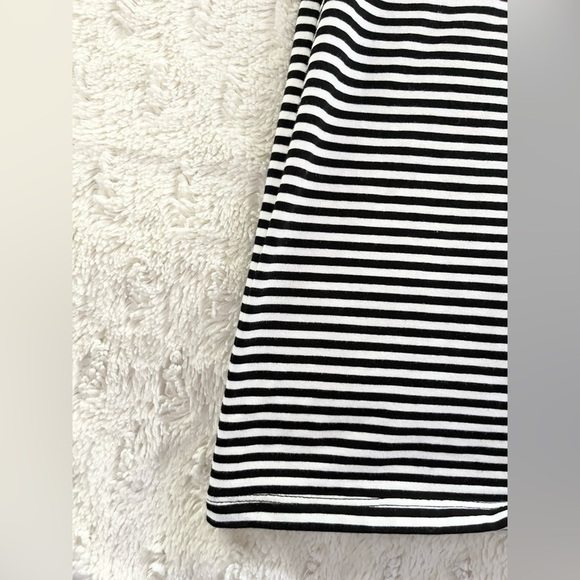 TALBOTS Black and White Striped Sleeveless Dress Size Small Petite - Picture 2 of 7